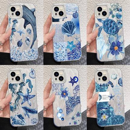 OKEYWOW iPhone sea turtle shockproof case with PC and TPU materials for iPhone 17, 16, 15, 14, 13, 12, 11 Pro Max, XR, XS