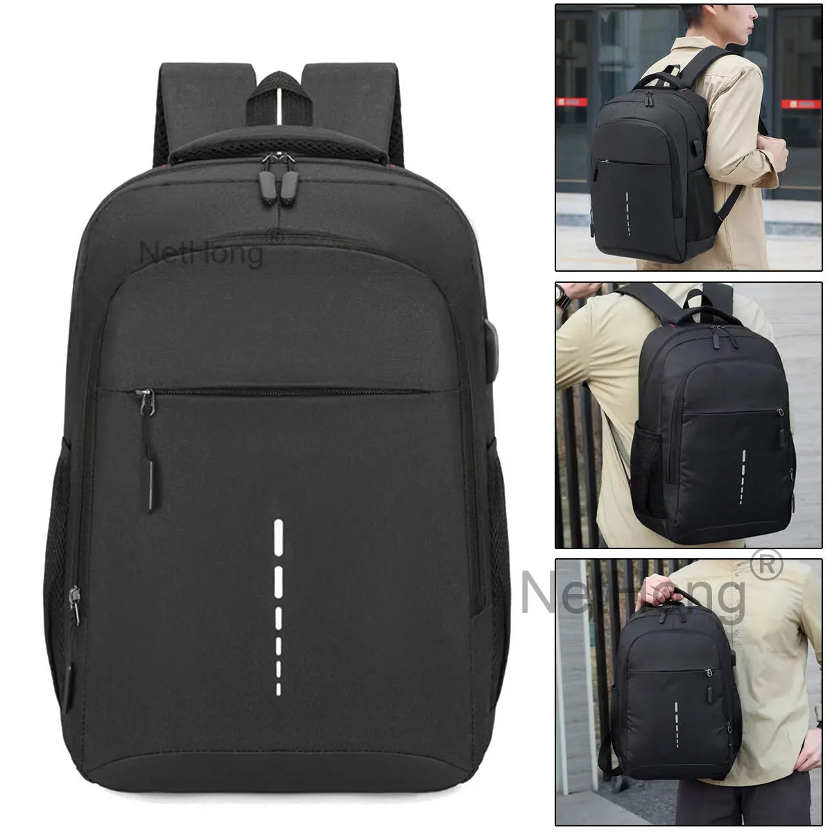 Retro Backpack School Rucksack For Laptop/Travel/Work Plain Bag women/men UK