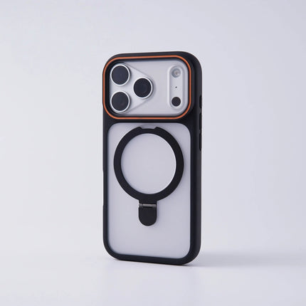 Matte Translucent MagSafe Case for iPhone 17/16/15/14/13/12 Pro Max Ring Stand Shockproof Cover