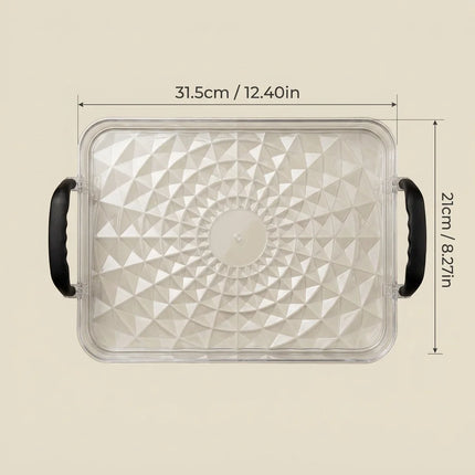 Clear PET Vanity Organiser Tray with Handles