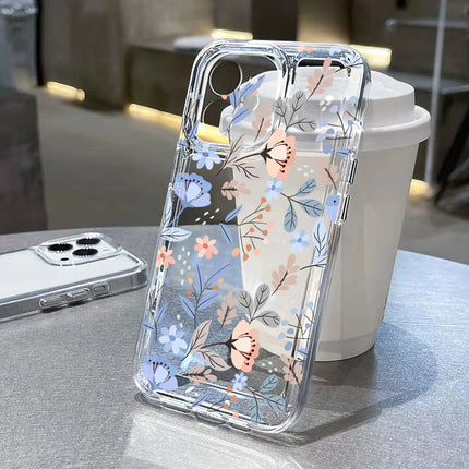 OKAYWOW Flower iPhone case with soft clear shockproof cover for iPhone 17/16/15/14/13/12/11 Pro Max XR XS SE models.
