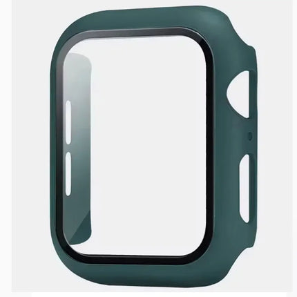 OKEYWOW Apple Watch tempered glass screen protector for Series 10-3 SE, fits 38mm to 46mm models, protective and scratch-resistant.