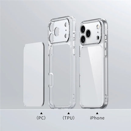 CrystalEdge Clear Hybrid Case for iPhone 17/17 Air/17 Pro/17 Pro Max Shockproof TPU PC Cover
