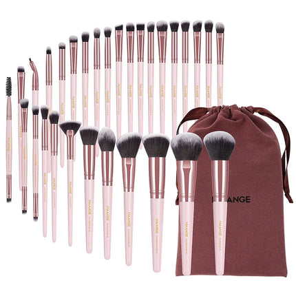 Velora Beauty 30pcs Makeup Brush Set Foundation Concealer Eyeshadow Powder Blush Blending Brushes with Bag