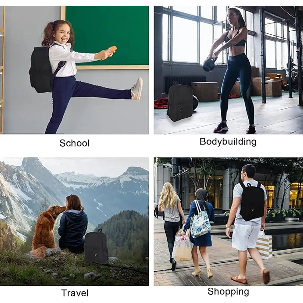 Women/Men School Bag Rucksack Backpack for Laptop/Travel/Work Plain Bag New~