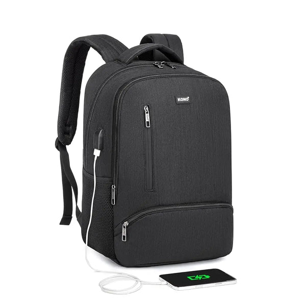 Travel Laptop Backpack with USB Port - Water Resistant 15.6 Inch Computer Bag for Work, School & Casual Use (Men/Women)