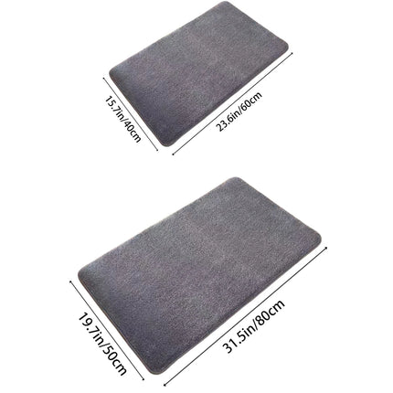 AquaSoft Coral Velvet Bath Mat Super Absorbent Anti Slip Bathroom Door Floor Mat