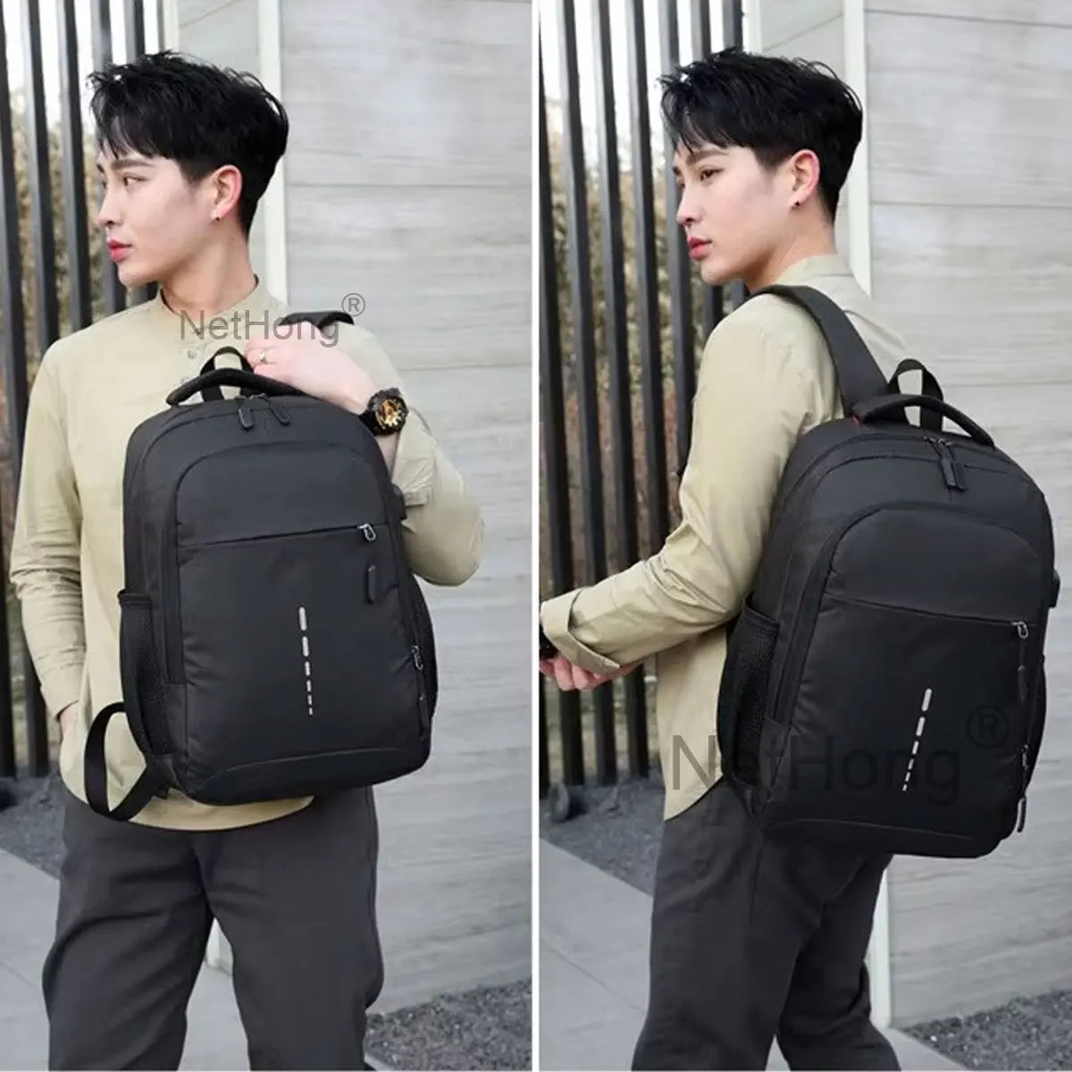 Retro Backpack School Rucksack For Laptop/Travel/Work Plain Bag women/men UK