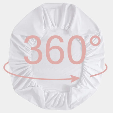 Waterproof fitted bed sheet by OKEYWOW with elastic edges, anti-slip mattress protector for single, double, queen, or king sizes.