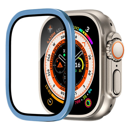 Apple Watch Ultra 3/2 49mm tempered glass metal bumper case with HD screen protector and shockproof cover by OKEYWOW.