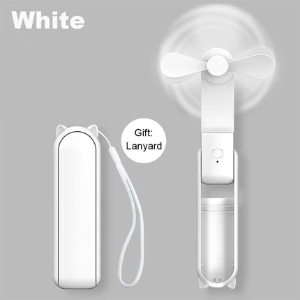 Portable Mini Handheld Fan USB Rechargeable 3-Speed with Power Bank
