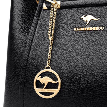 Women Leather Crossbody Bag 3-Layer Large Capacity Shoulder Tote Designer Messenger Bag