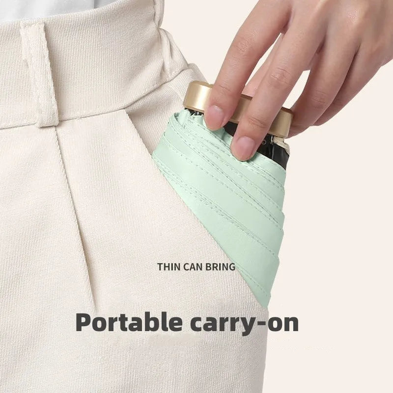 UV resistant mini sunshade umbrella small pocket umbrella vinyl folding umbrella sunshade bag sunshade umbrella capsule