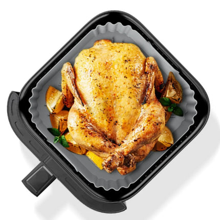 22.5cm Silicone Air Fryer Liners Reusable Non-Stick Basket for Ninja AF181 AF180 AF141 AF140 Compatible with 5-8QT Air Fryers