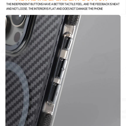 Luxury Carbon Fiber MagSafe Armor Case for iPhone Non-Slip Shockproof Cover