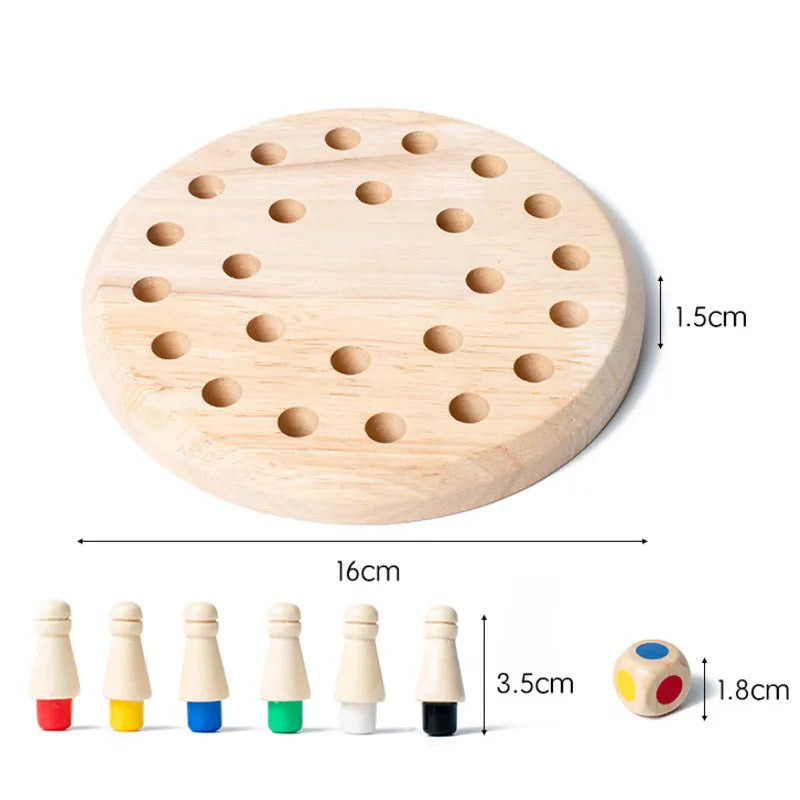 Wooden Memory Match Stick Chess Game: Montessori Educational Toy Enhancing Cognitive Abilities and Learning for Children