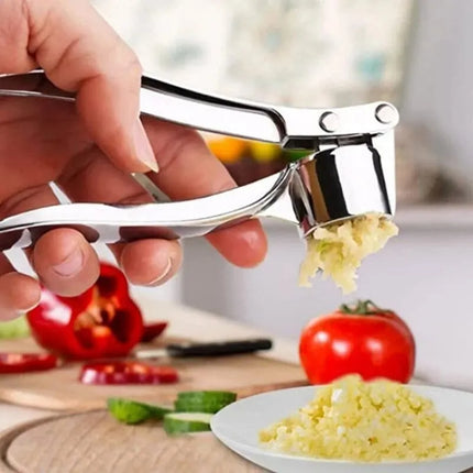 SteelGrip Garlic Press Zinc Alloy Stainless Steel Manual Anti Skid Multifunction Kitchen Crusher Tool