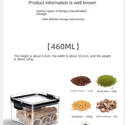 FreshLock Grain Storage Jar Set Sealed Plastic Moisture Proof Kitchen Organizer Box