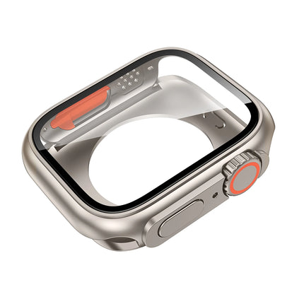 OKEYWOW Apple Watch screen protector case bumper for Series 9 to 4, 44mm and 40mm, in ultra look, protects and enhances the watch.