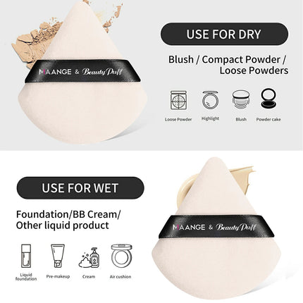 Velora Beauty 3pcs Makeup Brush + 2pcs Powder Puff Set Concealer Eyeshadow Blending Tools