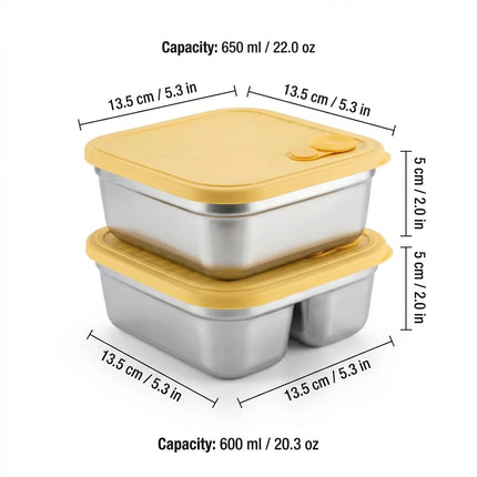 FreshSeal Stackable Stainless Steel Food Storage Container