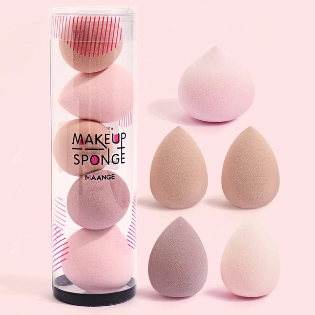 Velora Beauty 5pcs Makeup Sponge Blender Set Foundation Concealer Dry & Wet Cosmetic Puff