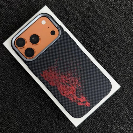 Abstract Horse MagSafe Case for iPhone Carbon Fiber Armor Wireless Charging Cover