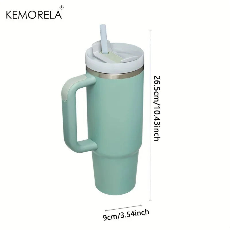 Personalized 887ML Tumbler with Handle Lid Straw 40oz Stainless Steel Water Bottle Vacuum Thermos Cup Travel Car Coffee Mug