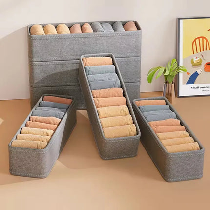 OKEYWOW drawer storage organizer box for T-shirts, jeans, underwear, and pants in a set of 1, 2, or 4 pieces, ideal for wardrobe organization.