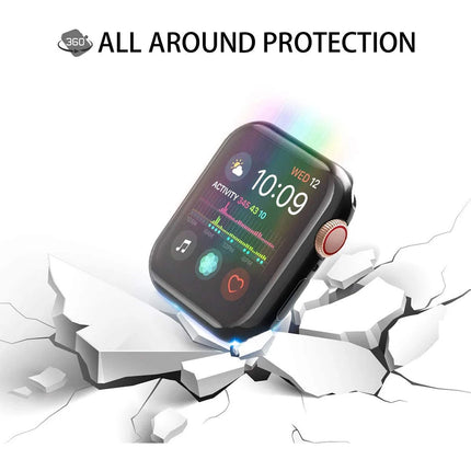 Apple Watch TPU bumper case and screen protector for Series 4 to Ultra 2, fits 40mm to 49mm models, by OKEYWOW