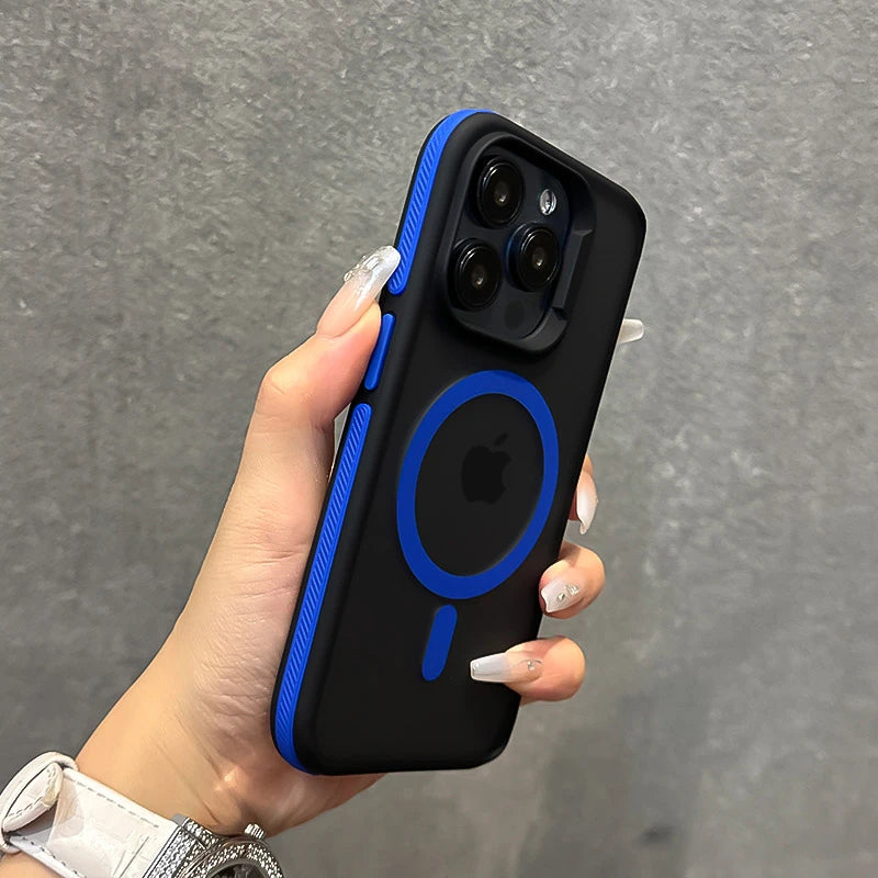 Shockproof Color Bumper Armor For Magsafe Case For iPhone 16 15 14 Plus 13 12 11 Pro Max Hybrid Wireless Charge Clear Cover