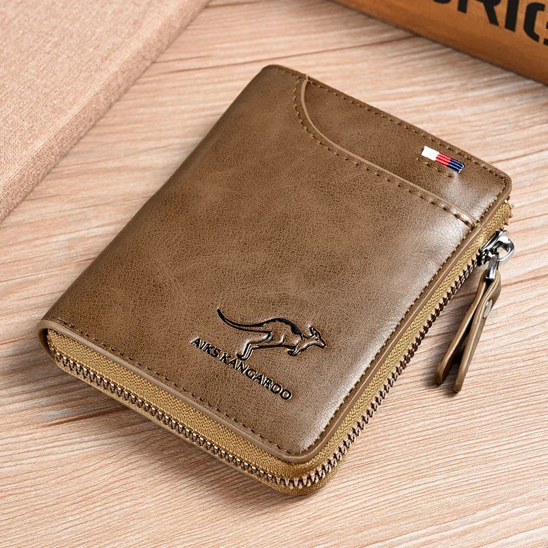 ANTI RFID Blocking Protection for Men High Quality Wallet Zipper Business Card Holder Purse Luxury Wallets Carteira Masculina