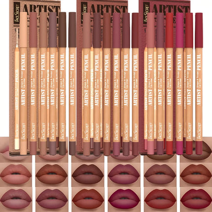 Velora Beauty 6pcs Velvet Matte Lip Liner Set Long Lasting Non Drying Lip Definition