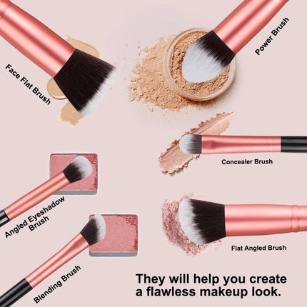 OKEYWOW makeup brush set with 14/16 soft, fluffy brushes for eyeshadow, foundation, blush, and powder application.