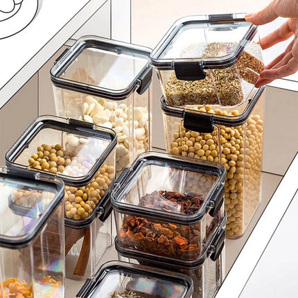 FreshLock Kitchen Storage Jars Set 1–4pcs Sealed Grain Seasoning Container Box