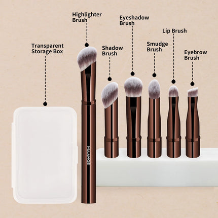 Velora Beauty Dual End Makeup Brush Set Travel Contour Concealer Eyeshadow Tool with Box