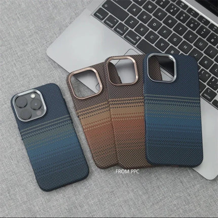 OKEYWOW iPhone 16/15/14 Pro Max MagSafe case with carbon relief matte finish and hard PC camera lens protection.
