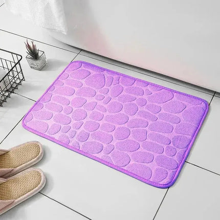 StoneWeave Embossed Fiber Anti Slip Mat Pebble Style Carpet Bathroom Living Room Floor Rug