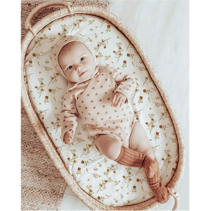 Soft muslin cotton baby fitted sheet from OKEYWOW, breathable solid color crib sheet for newborns and universal crib sizes