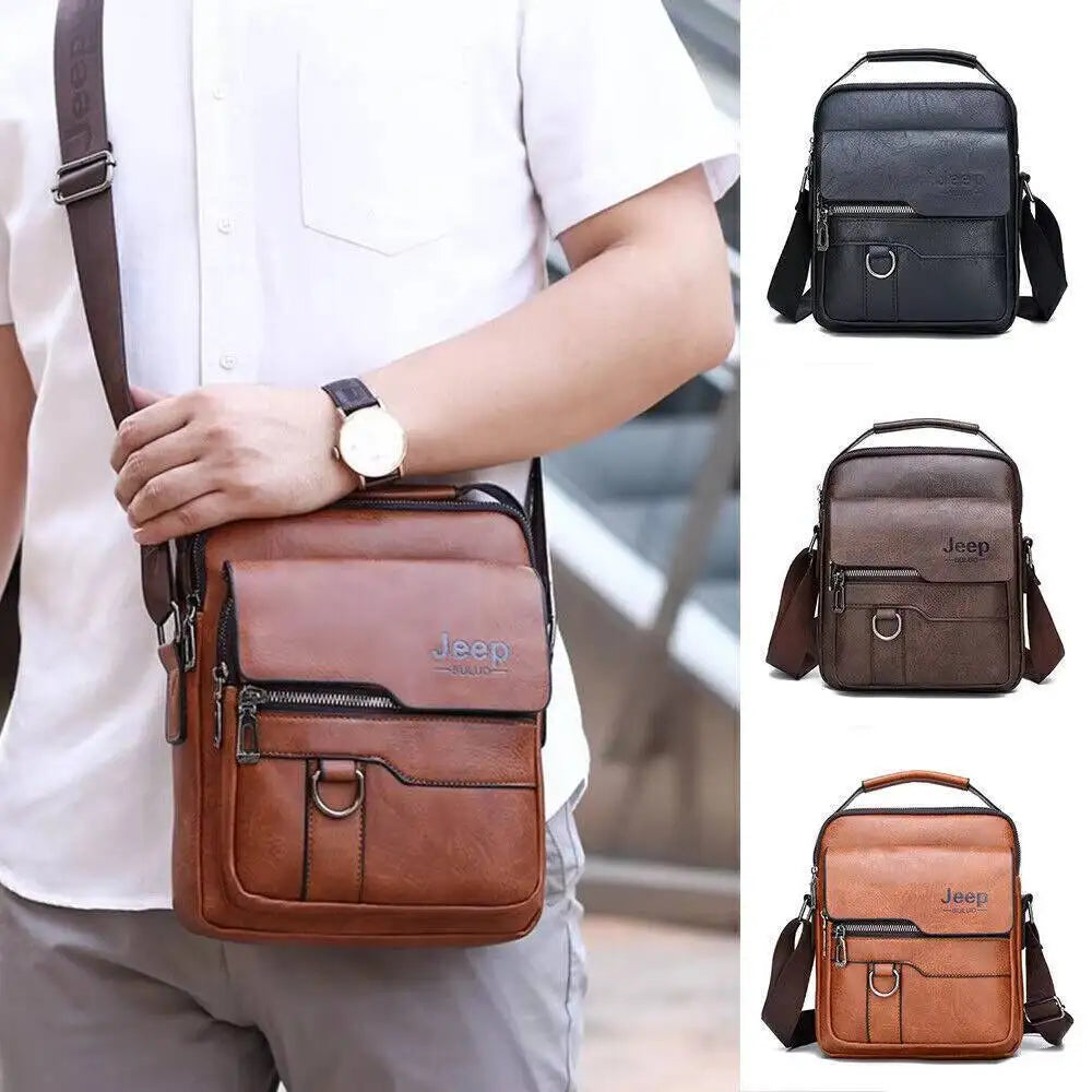 Men's PU Leather Messenger Shoulder Bags Vintage Cross Body Purse Handbag UK