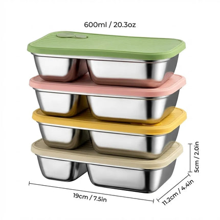FreshSeal Stackable Stainless Steel Food Storage Container