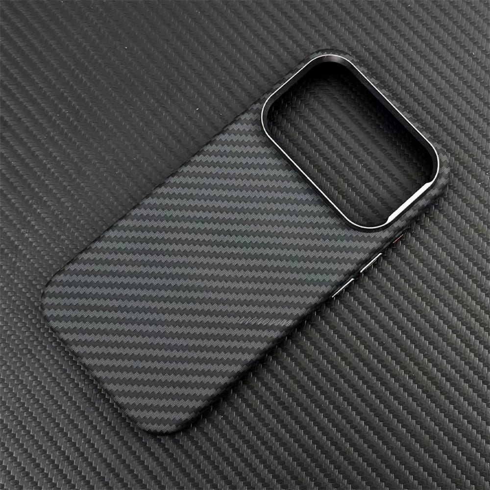 Fashion Carbon Color Magnetic Phone Case for iPhone 17 16 15 Pro Max For Magsafe Back Cover Camera Lens Protection PC Hard Shell