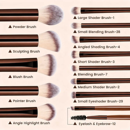 ProBlend 13-Piece Professional Makeup Brush Set for Face & Eyes