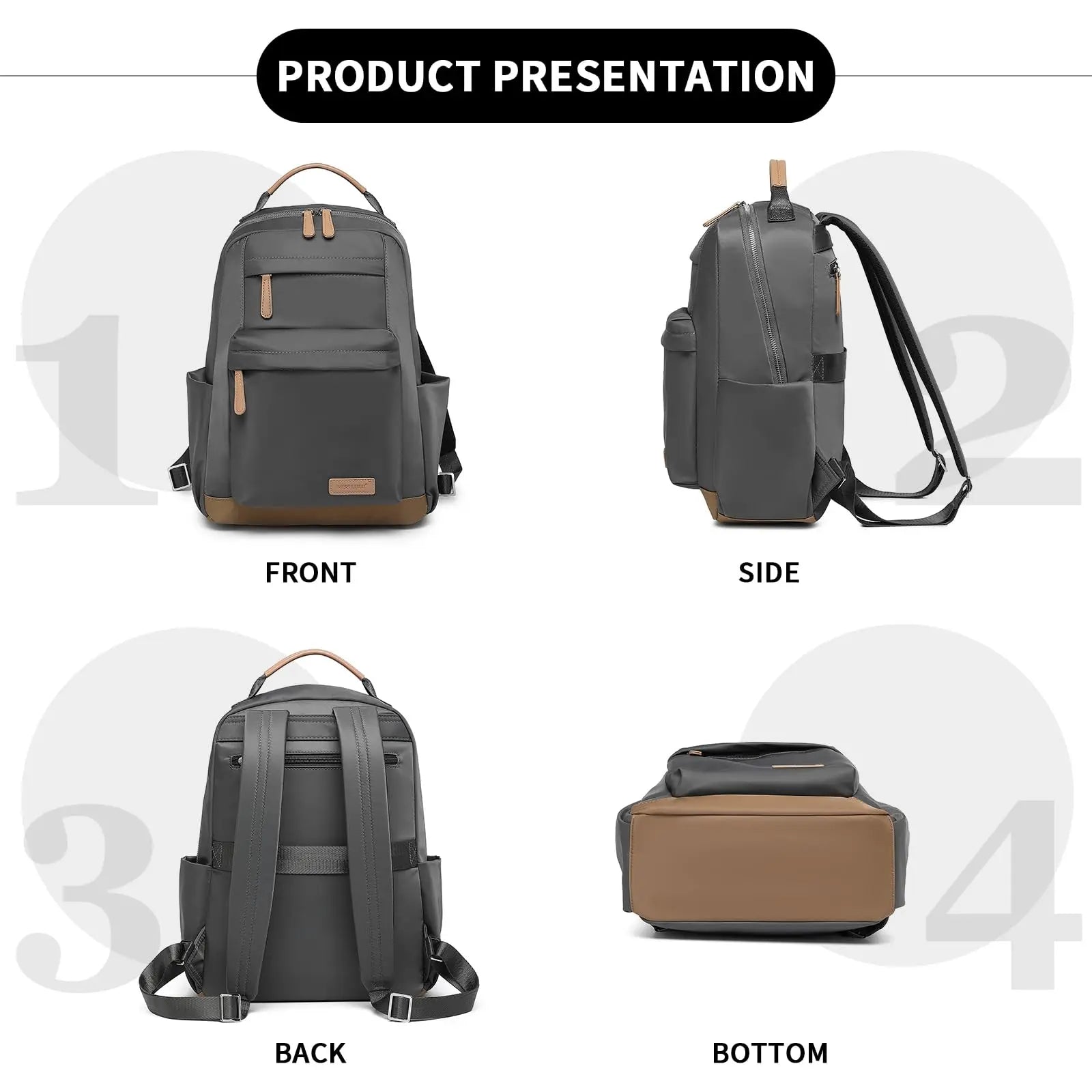 Miss Lulu Women's Anti-Theft Small Backpack - Lightweight Nylon Rucksack for Travel & Daily Use