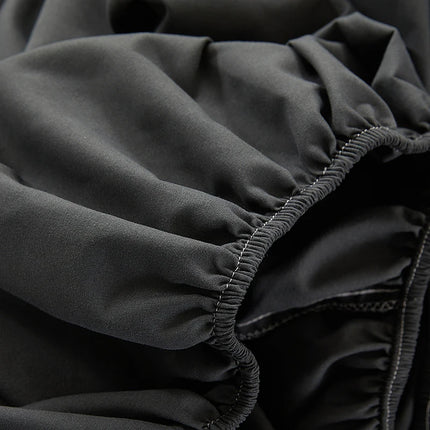 OkeyWOW 100% cotton fitted sheet in solid color with elastic edges for single, double, king, and queen beds.