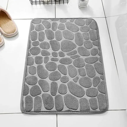 StoneWeave Embossed Fiber Anti Slip Mat Pebble Style Carpet Bathroom Living Room Floor Rug