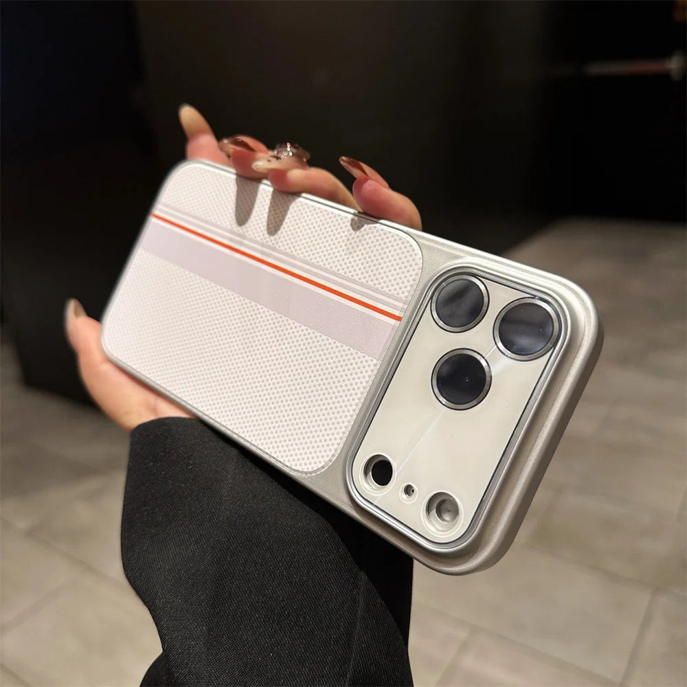 Luxury Colorful Striped Lattice Pattern Magnetic Phone Case For iPhone 17 16 15 14 13 Pro Max Air 16 Plus Anti-Slip Back Cover