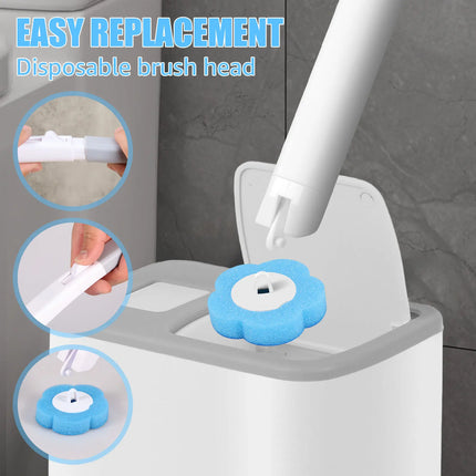 Disposable Toilet Brush Set with Holder Bathroom Cleaning Kit