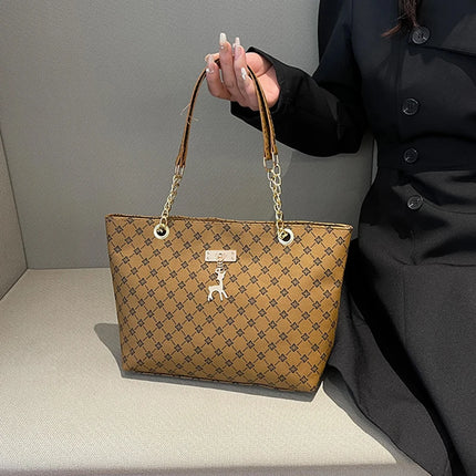 Women Autumn Winter Shoulder Bag Large Capacity Tote Handbag Presbyopic Style