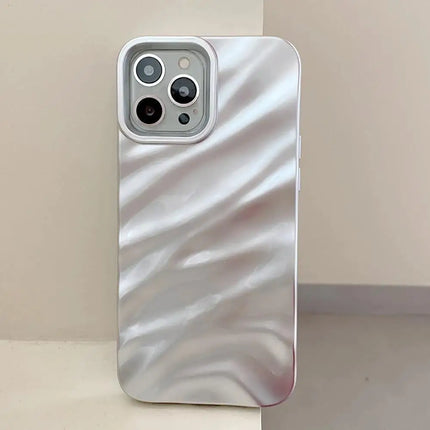 OKEYWOW iPhone 3D Wave Plating glossy soft shockproof case for iPhone models 7 to 13, featuring a stylish 3D wave design and vibrant finish.